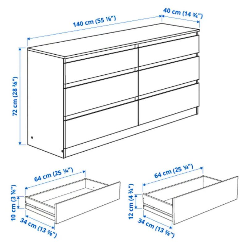 Ikea KULLEN Chest of 6 drawers - Styla