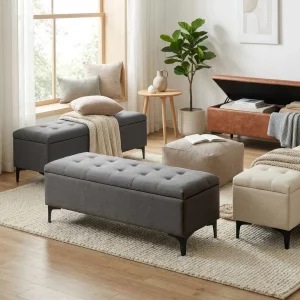 LUXIS storage bench 120cm, grey